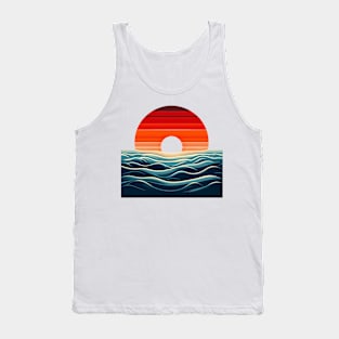 Abstract Ocean Sunset Tank Top